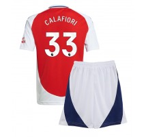 Arsenal Riccardo Calafiori #33 Koszulka Podstawowa dzieci 2024-25 Krótki Rękaw (+ krótkie spodenki)
